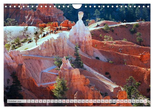 Produktbild: Bryce Canyon, Sunrise and Sunset points (Wall Calendar 2026 DIN A4 landscape), CALVENDO 12 Month Wall Calendar