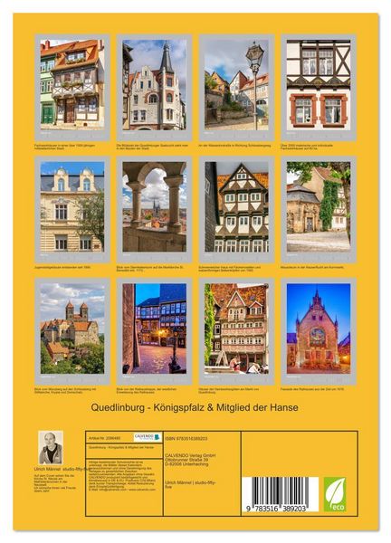 Produktbild: Quedlinburg - K&ouml;nigspfalz & Mitglied der Hanse (Wandkalender 2026 DIN A4 hoch), CALVENDO Monatskalender