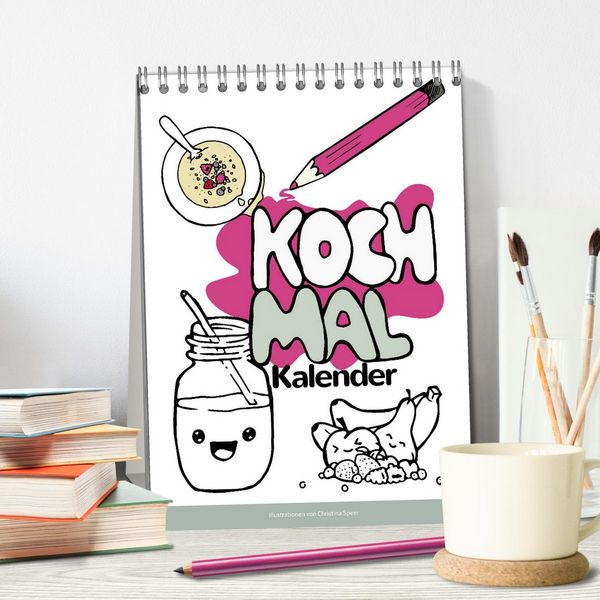 Produktbild: KOCH MAL KALENDER - Lustige Rezepte zum Ausmalen (Tischkalender 2026 DIN A5 hoch), CALVENDO Monatskalender