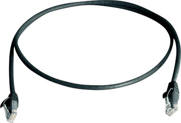 Produktbild: Teleg&auml;rtner 100008519 RJ45 Patchkabel CAT 6 U/UTP 3.00 m Schwarz Flammwidrig, Halogenfrei 1 St.