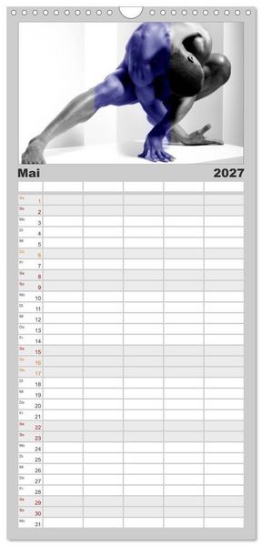 Produktbild: Familienplaner 2027 - Naked men behind the colors &ndash; &Auml;sthetische Aktfotografien mit 5 Spalten (Wandkalender, 21 x 45 cm) CALVENDO