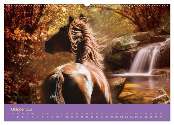 Produktbild: Von der Magie der Pferde (Wandkalender 2026 DIN A2 quer), CALVENDO Monatskalender