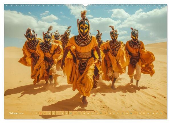 Produktbild: W&uuml;stenmusikanten und W&uuml;stent&auml;nzer - Surreale Impressionen (Wandkalender 2026 DIN A2 quer), CALVENDO Monatskalender