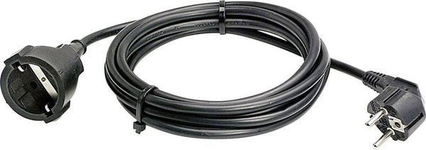 AS Schwabe 50512 Strom Verlängerungskabel Schwarz 5.00m H05VV-F 3G 1,5mm²