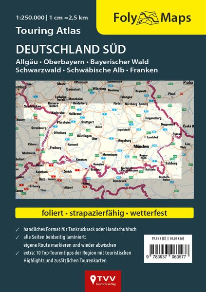 Produktbild: FolyMaps Touring Atlas Deutschland S&uuml;d 1:250.000