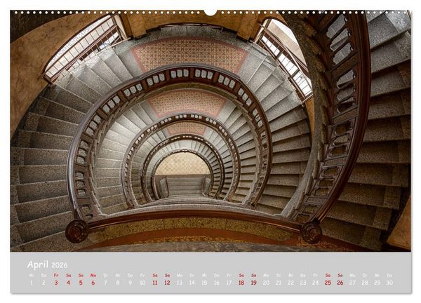 Produktbild: Hamburger Treppenspiralen (hochwertiger Premium Wandkalender 2026 DIN A2 quer), Kunstdruck in Hochglanz
