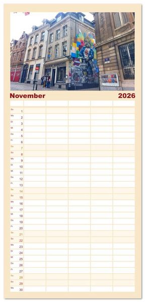Produktbild: Familienplaner 2026 - Br&uuml;ssel - Spannende Metropole mit 5 Spalten (Wandkalender, 21 x 45 cm) CALVENDO