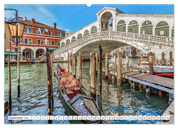 Produktbild: Venedig - Impressionen aus der Serenissima (hochwertiger Premium Wandkalender 2026 DIN A2 quer), Kunstdruck in Hochglanz