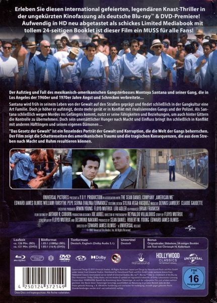 Produktbild: American Me - Das Gesetz der Gewalt (Limited Mediabook mit Blu-ray+DVD+Booklet, uncut Kinofassung)