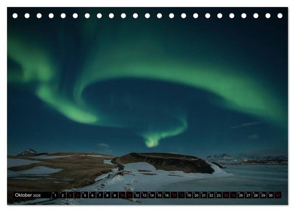 Produktbild: Aurora borealis - Magische Polarlichtn&auml;chte in Island und Norwegen (Tischkalender 2026 DIN A5 quer), CALVENDO Monatskalender