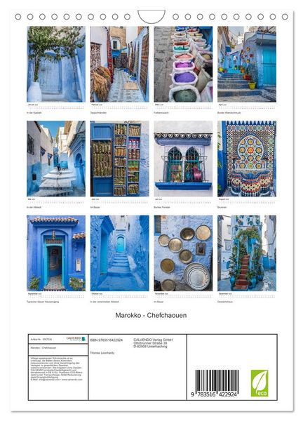 Produktbild: Marokko - Chefchaouen (Wandkalender 2026 DIN A4 hoch), CALVENDO Monatskalender