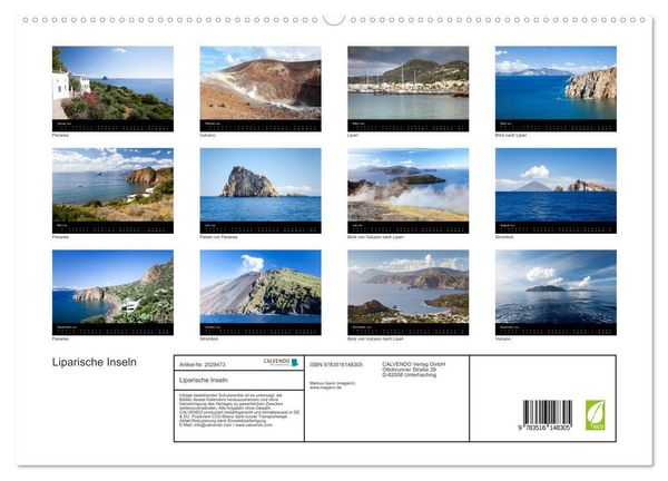 Produktbild: Liparische Inseln (hochwertiger Premium Wandkalender 2026 DIN A2 quer), Kunstdruck in Hochglanz