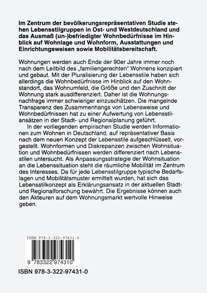 Produktbild: Lebensstile, Wohnbed&uuml;rfnisse und r&auml;umliche Mobilit&auml;t