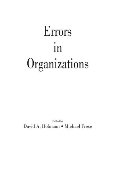 Produktbild: Errors in Organizations