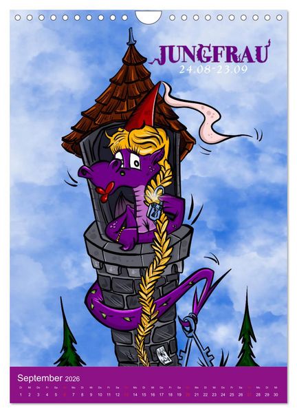 Produktbild: Drachenhoroskop 2026 (Wandkalender 2026 DIN A4 hoch), CALVENDO Monatskalender