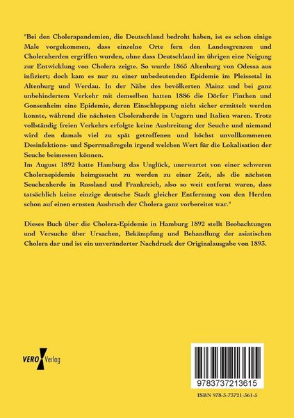 Produktbild: Die Cholera-Epidemie in Hamburg 1892