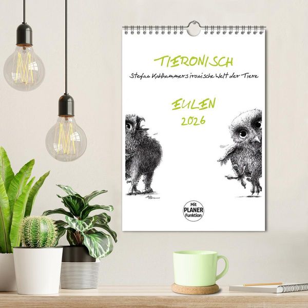 Produktbild: Tieronisch Eulen (Wandkalender 2026 DIN A4 hoch), CALVENDO Monatskalender