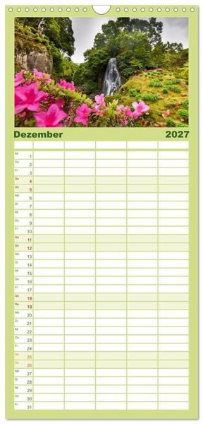 Produktbild: Familienplaner 2027 - Azoreninsel S&atilde;o Miguel mit 5 Spalten (Wandkalender, 21 x 45 cm) CALVENDO