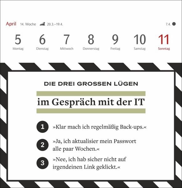 Produktbild: Die drei gro&szlig;en L&uuml;gen Premium-Postkartenkalender 2027 - 53 Postkarten mit am&uuml;santen Alltagsl&uuml;gen