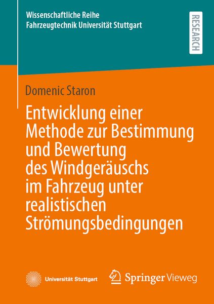 Produktbild: Entwicklung einer Methode zur Bestimmung und Bewertung des Windger&auml;uschs im Fahrzeug unter realistischen Str&ouml;mungsbedingungen