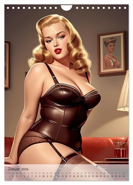 Produktbild: Pin-up Girls - Retro Glamour (Wandkalender 2026 DIN A4 hoch), CALVENDO Monatskalender