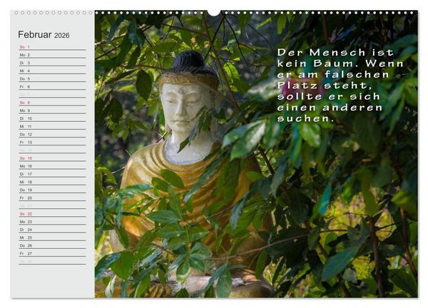 Produktbild: BUDDHA Buddhistische Weisheiten (Wandkalender 2026 DIN A2 quer), CALVENDO Monatskalender