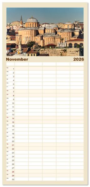 Produktbild: Familienplaner 2026 - Istanbul - Faszination Moschee mit 5 Spalten (Wandkalender, 21 x 45 cm) CALVENDO