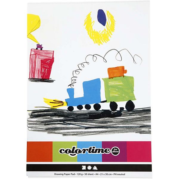 Produktbild: Creativ Company Zeichenblock, A4, Blatt 210x297 mm, 120 g, Wei&szlig;, 50 Blatt/ 1 Stk