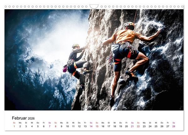 Produktbild: Klettern - die H&ouml;henangst &uuml;berwinden (Wandkalender 2026 DIN A3 quer), CALVENDO Monatskalender