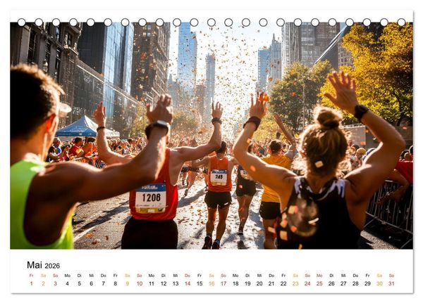 Produktbild: Marathon Power (Tischkalender 2026 DIN A5 quer), CALVENDO Monatskalender