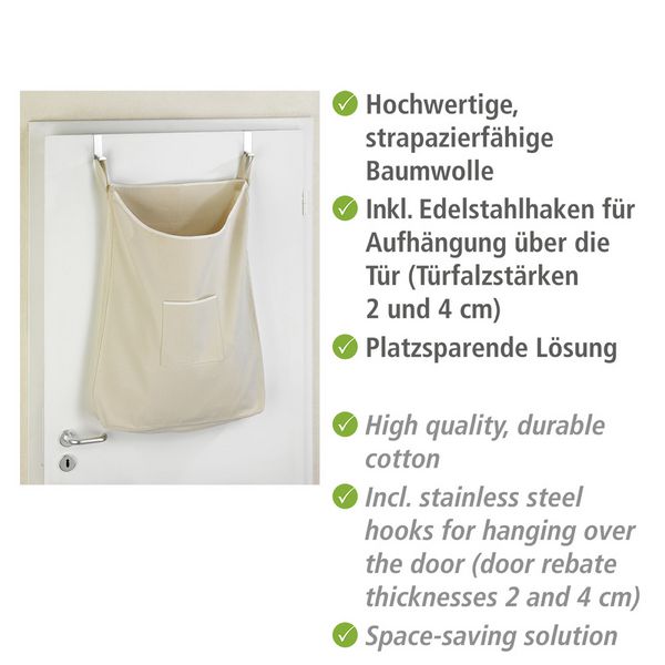 Produktbild: &Uuml;ber-T&uuml;r W&auml;schesammler Mod. Canguro Beige, 65 l