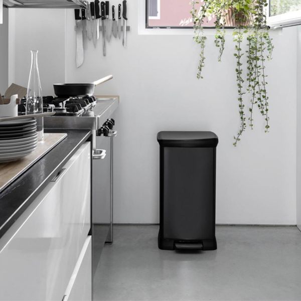 Produktbild: Curver Deco bin metalics 246364 M&uuml;lleimer 50l (B x H x T) 390 x 720 x 290mm Schwarz 1St.