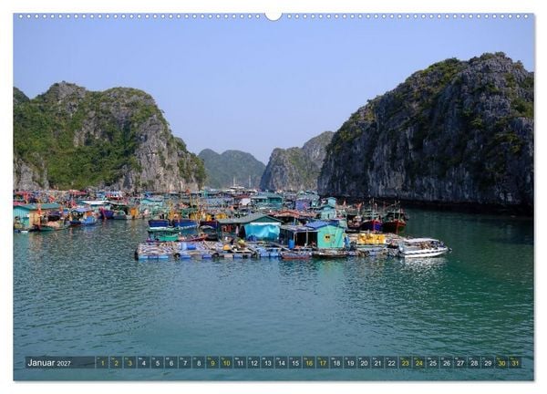 Produktbild: Naturwunder - Halong Bucht (hochwertiger Premium Wandkalender 2027 DIN A2 quer), Kunstdruck in Hochglanz