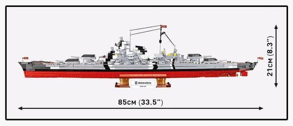 Produktbild: COBI Historical Collection 4860 - Battleship Bismarck, WWII, Bausatz 1:300, 3204 Klemmbausteine