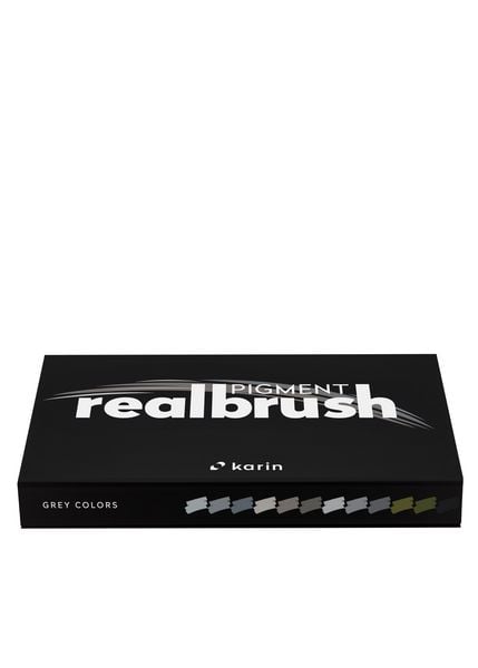 Produktbild: KARIN Marker Realbrush PIGMENT Grey Colors Collection, 12er Pinsel Set
