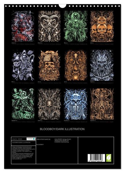 Produktbild: BLOODBOY/DARK ILLUSTRATION (Wandkalender 2026 DIN A3 hoch), CALVENDO Monatskalender