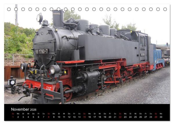 Produktbild: S&auml;chsische Dampfeisenbahnen 2026 (Tischkalender 2026 DIN A5 quer), CALVENDO Monatskalender