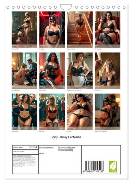 Produktbild: Spicy - Kinky Fantasien (Wandkalender 2026 DIN A4 hoch), CALVENDO Monatskalender