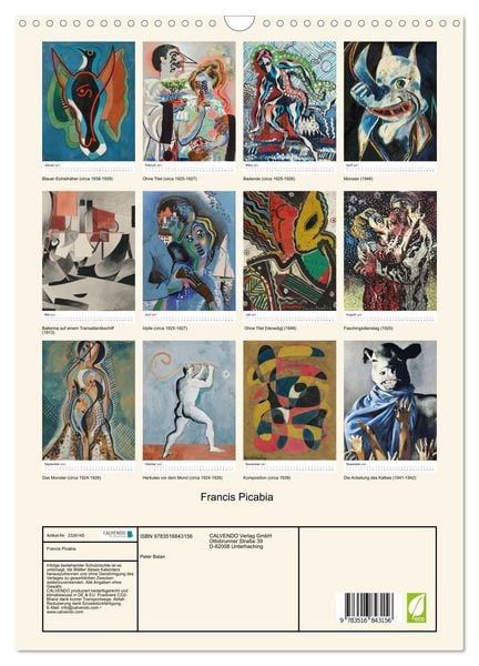 Produktbild: Francis Picabia (Wandkalender 2027 DIN A3 hoch), CALVENDO Monatskalender