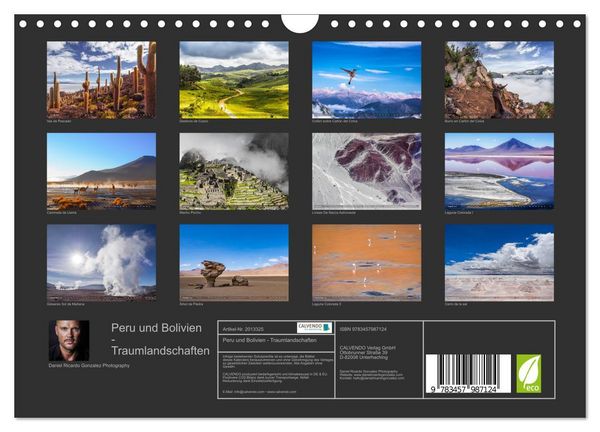 Produktbild: Peru und Bolivien - Traumlandschaften (Wandkalender 2026 DIN A4 quer), CALVENDO Monatskalender