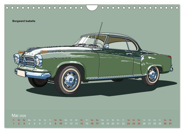 Produktbild: Made in Germany - Illustrationen deutscher Oldtimer (Wandkalender 2026 DIN A4 quer), CALVENDO Monatskalender