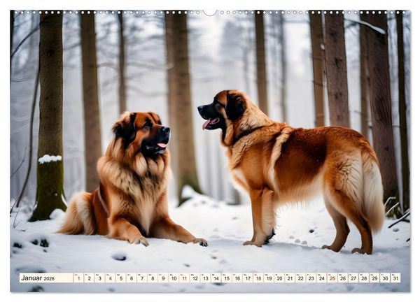 Produktbild: Leonberger - der zahme L&ouml;we (hochwertiger Premium Wandkalender 2026 DIN A2 quer), Kunstdruck in Hochglanz