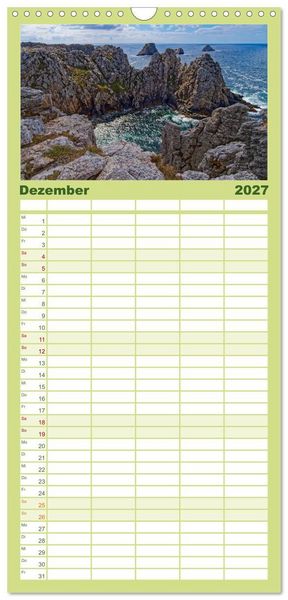 Produktbild: Familienplaner 2027 - Cote Sauvage. Wilde Atlantikk&uuml;ste der Bretagne. mit 5 Spalten (Wandkalender, 21 x 45 cm) CALVENDO