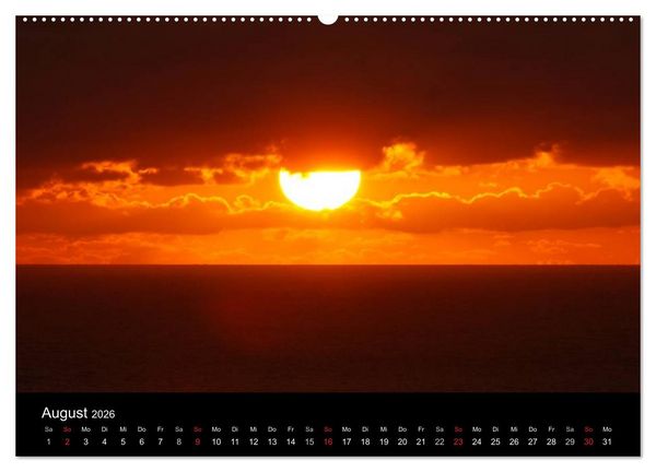Produktbild: Abend in Helgoland (hochwertiger Premium Wandkalender 2026 DIN A2 quer), Kunstdruck in Hochglanz