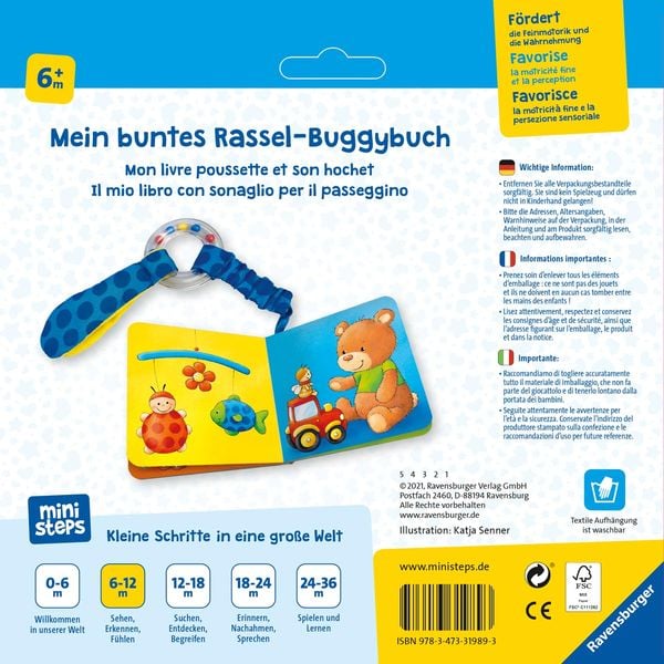 Produktbild: Ministeps: Mein buntes Rassel-Buggybuch: Erste Bilder