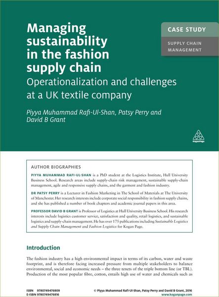 Produktbild: Case Study: Managing Sustainability in the Fashion Supply Chain