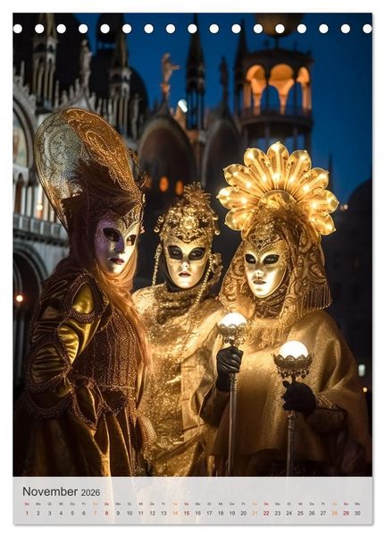 Produktbild: Karneval in Venedig (Tischkalender 2026 DIN A5 hoch), CALVENDO Monatskalender