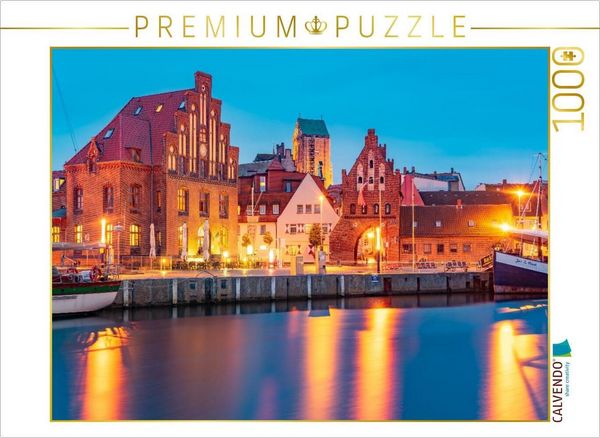 CALVENDO Puzzle Hafen in Wismar | 1000 Teile Lege-Größe 64x48cm Foto-Puzzle für glückliche Stunden