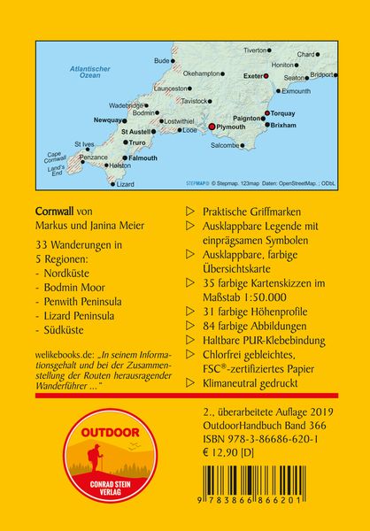 Produktbild: Cornwall 33 Wanderungen zwischen Mooren, Sandstr&auml;nden und Steilk&uuml;ste