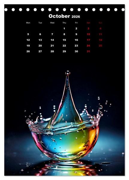 Produktbild: The symphony of drops (Desk Calendar 2026 DIN A5 portrait), CALVENDO 12 Month DeskCalendar